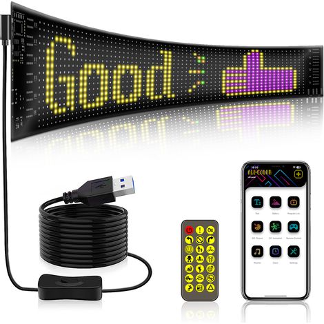 Flexibler LED-Bildschirm für Automobilwerbung mit Bluetooth und App, intelligenter Farbkleber für Fahrzeuge, flexibel, IP65 wasserdicht, beliebig biegbar, anpassbares Bild, mobile Steuerung mit Fernbe (1/5)