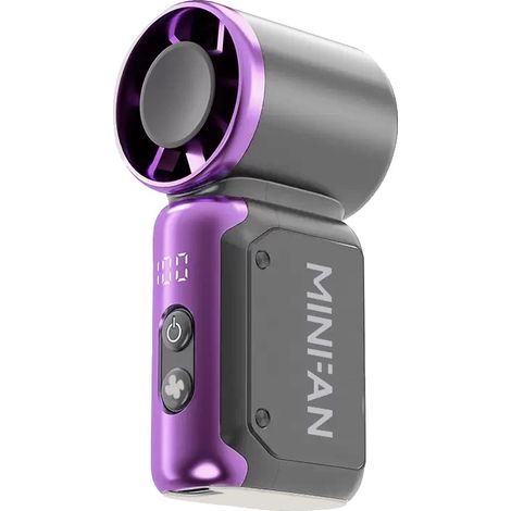 Ventilatore turbo portatile, velocità regolabile, design compatto, viola (1/2)