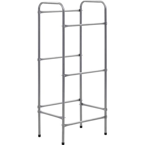 Étagère de rangement pour 3 caisses Argenté 50x33x116 cm Acier (1/5)