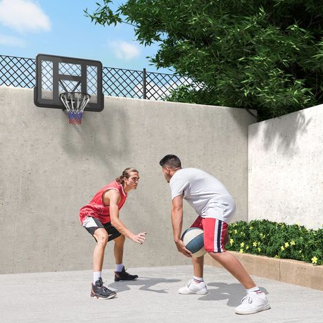 Panier de Basket Mural, Panneau Incassable, Jeu Intérieur Extérieur, Noir (1/5)