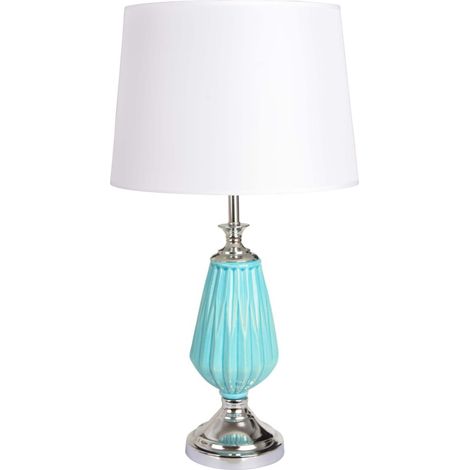 Sobremesa Nicolle cromo cerámica turquesa 1xE27