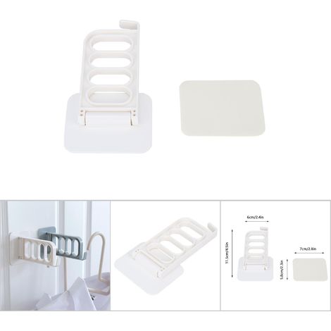 Cintre mural adhésif 4 trous sans perforation pour sèche-linge PVC haute capacité 5kg rotation horizontale beige (1/5)