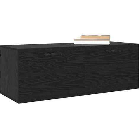 Meuble de Rangement Mural 100x36,5x35cm, Étagère Murale en Bois d'Ingénierie Couleur Chêne Noir, Placard Suspendu pour Salon, Cuisine, Salle de Bain (1/5)