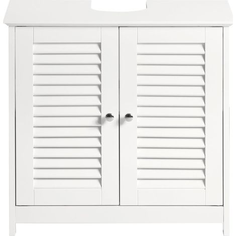 SoBuy White Under Sink Bathroom Storage Cabinet with Shutter Doors,FRG237-W (1/5)