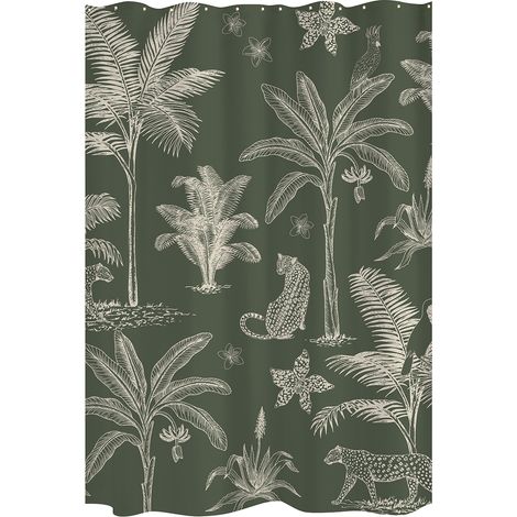 Rideau de douche angkor tissu 180x200 kaki