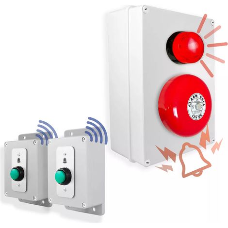 Kit sonnette sans-fil avec cloche + flash - Haute-résistance 800m boutons pros autonomes sur piles (PROTECT 800) (1/5)