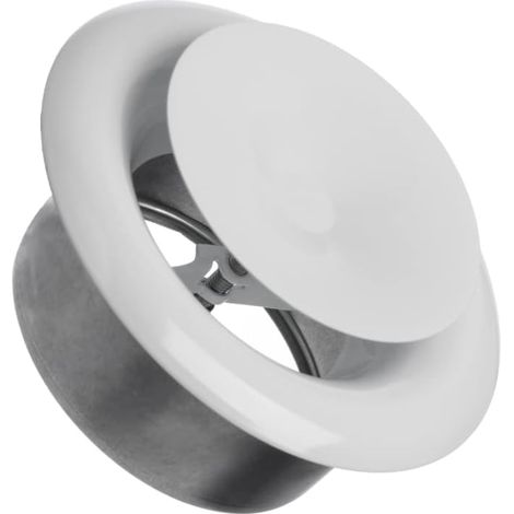 1 - Diffuseur d'air - Grille de ventilation - Valve à disque réglable - Acier résistant - Pour système de ventilation - Blanc - 10x10cm (1/5)