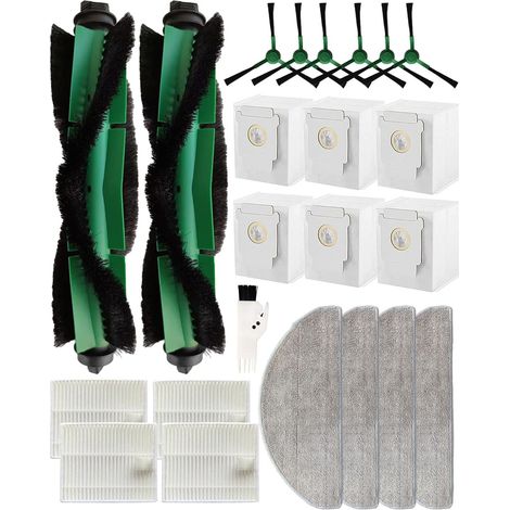 23 Ersatzteile für iRobot Roomba Combo 2 Essential, iRobot Roomba 105 Combo, automatische Entleerungsstation, Zubehör: 2 Hauptbürsten, 6 Seitenbürsten, 4 HEPA-Filter, 6 Staubsaugerbeutel (1/5)