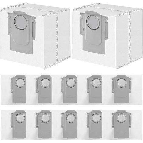 Lot de 12 Sacs Aspirateur pour Roborock S8+/S8 Pro Ultra/S7 MaxV Ultra/Q7 Max+/Q8 Max+/Q5 Pro+/Q5 Max+/Q10 X5+/S5+, Q7 M5+/L5+ Robot Aspirateur, Sacs Poussire Accessoires de Rechange (1/5)