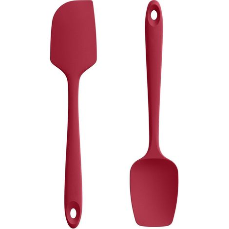 Silikon Teigschaber 2er-Set, 315℃ hitzebeständig, rot