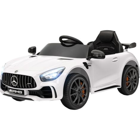 Elektrisches Kinderauto Mercedes-Benz AMG GTR 12V weiß mit Fernbedienung, Licht und Musik (1/5)