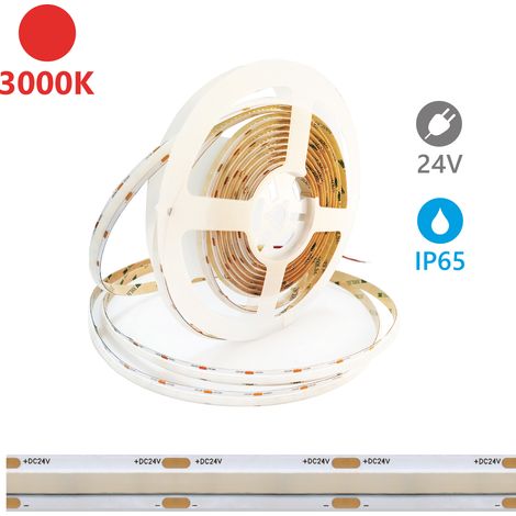 Ruban LED Alcapower SOB IP65 5m 3000K 24V 15W/m 2000lm/m IRC90 Éclairage Linéaire Professionnel Haute Efficacité Intérieur Extérieur Étanche (1/3)