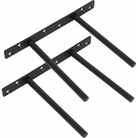 Pack of invisible floating shelf brackets for wall mounting, hidden floating shelf bracket made of wood, metal bracket, stainless steel with matte black finish – YMYNY wall shelf (1/4)