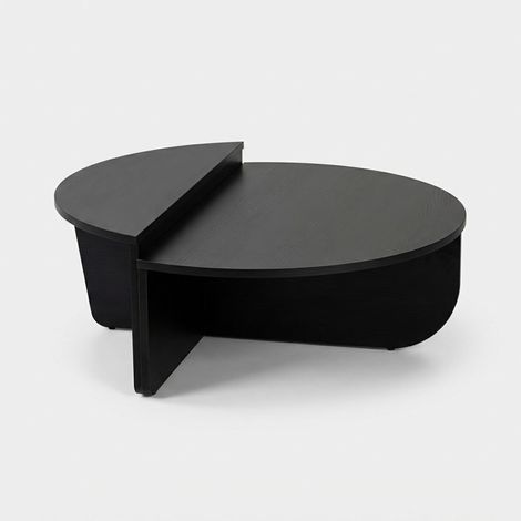 Mesa de centro de diseño moderno con dos alturas Orion - Negro