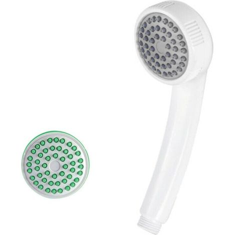 Doccetta monogetto in ABS bianco con ugelli anticalcare (1/4)