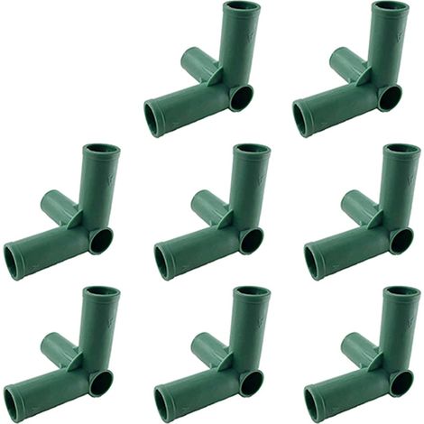 Lot de 8 connecteurs de cadre de jardinage en plastique de 19 mm pour serre, meubles, piquets de plantes, clôture, tuyaux pour supports de fleurs et cadres de serre (1/3)
