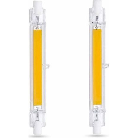 Ampoule LED R7S 118mm 10W BlaChaud 3000K, 1000LM, Équivalent Lampe Halogène R7S J118 80W 100W, Non-dimmable, Ampoule R7S 118mm Slim COB LED pour Applique Murale/Lampadaire, lot de 2 [Classe (1/5)