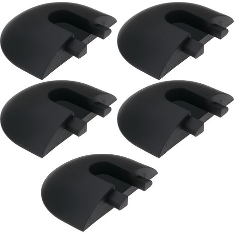 Lot de 5 embouts de rail d'avion 44 x 10,8 mm à appliquer à l'extrémité de la voie en L semi-circulaire pour systèmes de rails pour drones d'avion Noir (1/5)