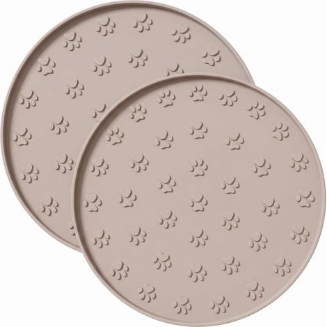 (2-teilig) Silikon-Futtermatte für Haustiere, wasserdichte Hunde-Futtermatte mit erhöhtem Rand und Platzdeckchen (1/5)