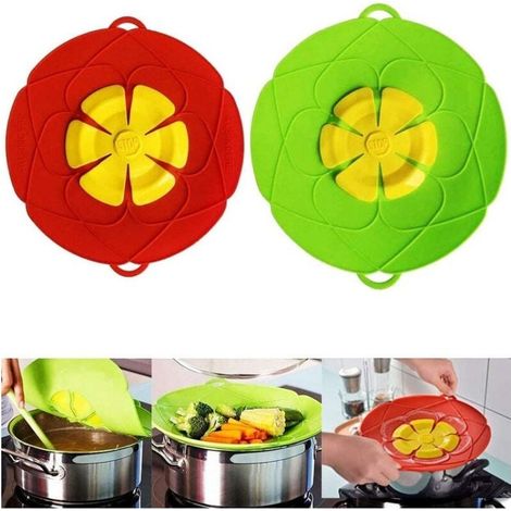 spill-proof lids, food-grade silicone, 28x26 cm, dustproof, splash-proof and boil-resistant silicone lids for home kitchens (1/5)