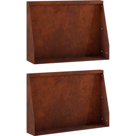 vidaXL Muro de Contención 2 uds. 60 x 12 x 40 cm Acero oxidado Oxidado (1/2)