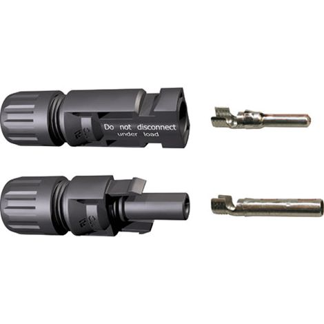 Connecteurs mâle femelle MC4 pour panneaux solaires – Diamètre 4 mm – Compatible câbles 2,5 à 4 mm² – Tension 1000V – Courant 20A – Multi Contact