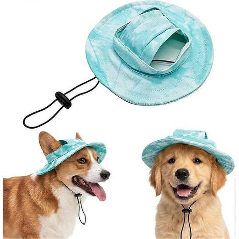 Bob pour chien casquette baseball animaux chapeau soleil coton respirant trous oreilles été cordon réglable épais taille petite verte