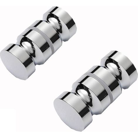 Boutons Inox de Porte de Douche Coulissante Poignées de Porte de Douche en Verre pour Salle de Bain Cuisine Maison Bureau Hôtel 2 Paires
