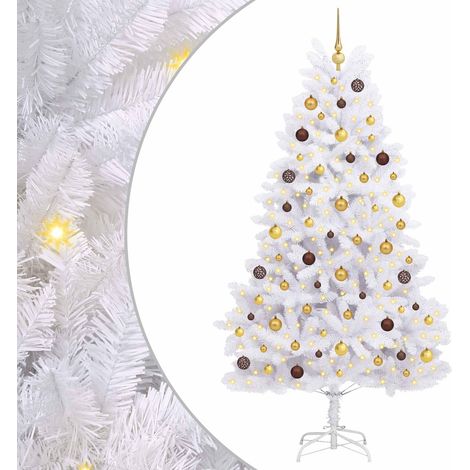 Künstlicher Weihnachtsbaum 210 cm PVC und Stahl Weiß vidaXL