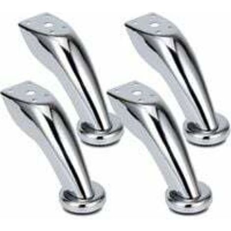 UlisemPieds Canapé Épais Acier Inoxydable, 4 Pièces Pieds de Meubles, Pieds Chromé, Meubles Armoire Lit Canapé Pieds, pour Canapés, Chaises, Tabourets, Armoires