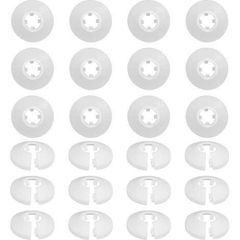 Juego de 30 tapas para tuberías de radiadores, calefacción, fontanería, inodoros, rosetas de plástico, abrazaderas para mangueras y tuberías de desagüe, tapas para agujeros en paredes y suelos -Crezuo