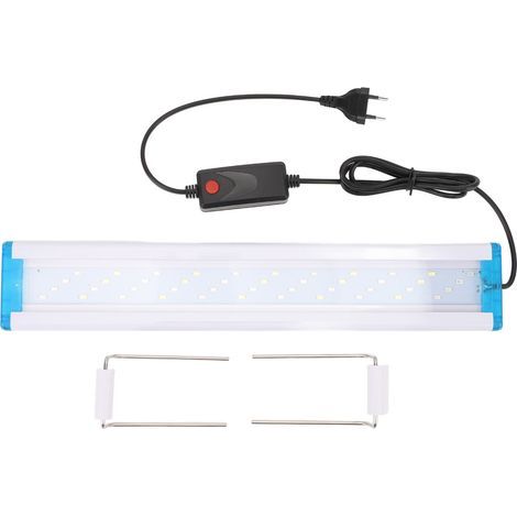 Lumière D'aquarium à LED, Lumière D'aquarium Ultra Fine avec 4 Rangées de Perles LED, Lumière D'aquarium à Commutation de 3 Couleurs, Supports à Clipser pour (Prise UE 38 cm / (1/5)