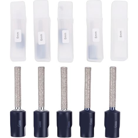 5 pièces diamant forets à sec 6mm M10 tige haute dureté brasé foret pour céramique granit marbre carrelage