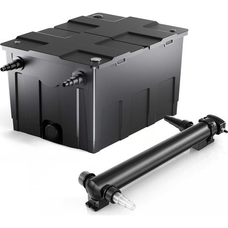 SunSun Komplettset: CBF-550 Teichfilter bis 60000 L Teichfilteranlage als Durchlauffilter, CUV-324 Teichklärer UVC Klärer mit 24 Watt UV-C Leistung (1/5)