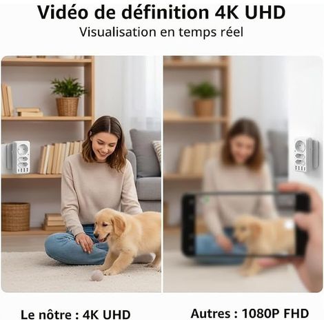 4K WiFi Prise Murale avec Ports USB Caméra Vue à Distance (1/3)