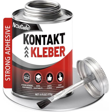 Colle Contact, Colle Neoprene Liquide, Colle Semelle Chaussure, colle PVC Plomberie, pour Chaussures Cuir, Bâches Camion, Bateau Pneumatique, Toit Voiture, Transparent Imperméable,170g (1/5)