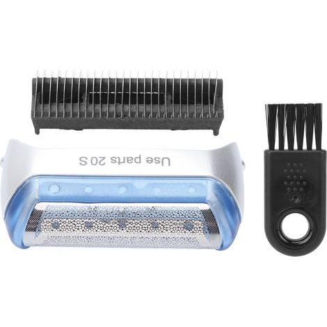 Tête de rasoir électrique lames et brosse de nettoyage pièces détachées compatibles Braun série 20S, remplacement rasoir homme, kit 2 lames + brosse, acier inoxydable, usage quotidien, hygiène optimal (1/5)