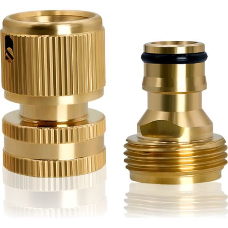 Raccord de tuyau en laiton pour systèmes d'irrigation, réservoirs et tuyauterie extérieure connexion sûre, pratique et étanche.-AquaForge (1/5)