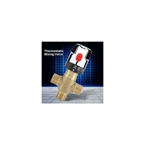 Thermostatmischer, 3-Wege-Thermostatmischer aus massivem Messing, Temperaturregelventil für Duschsysteme (1/5)