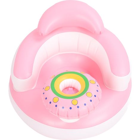 Fauteuil gonflable pour bébé avec imprimé dessin animé, portable, doux, avec dossier, canapé, chaise de sol pour bébé. (1/5)