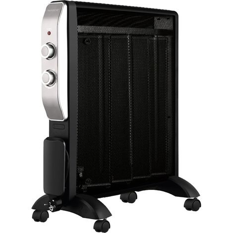 Radiador de mica 2000W  Estufa de mica negro y rojo  Radiador de mica bajo consumo  Silencioso calefactor de mica 4 ruedas (1/5)