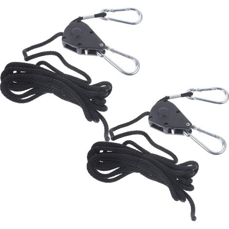 4 Pièces Corde à Cliquet Réglable Tressée avec Pignons Métalliques, Accessoire de Fixation pour Tentes et Jardinage (1/4)