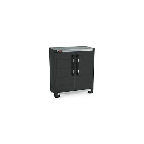 Keter – Armoire de jardin basse XL – Polypropylène noir – 89 x 54 x 99 cm – 1 étagère intérieure réglable – Charge max 45 kg par étagère (1/10)