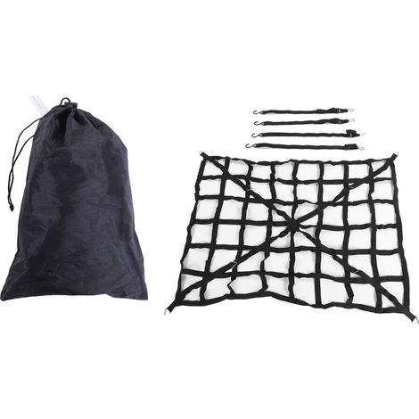 Filet de chargement pour ramassage, support de charge solide, panier de toit multifonctionnel réglable et robuste avec crochet en S 66x50 pouces (1/5)