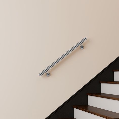 Main courante inox 304 pour intérieur et extérieur -couleur agent- en 100cm- Fixation murale incluse