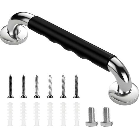 Lntyq Barre D'appui WC, 30cm Acier Inox Maintien Poignée Douche Antidérapante Baignoire Main Courante Inoxydable pour Salle de Bain Personnes Âgées Handicapées Enfants Enceinte