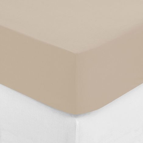 Drap housse percale de coton 160 x 200 cm Lin Bonnet 30 cm (1/2)