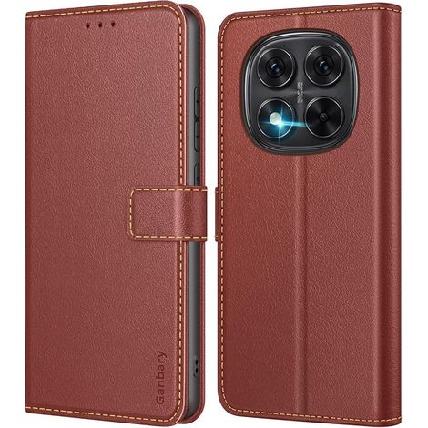 Handyhülle Leder Klapphülle Redmi Note 14 Pro 14 Pro Plus 5G Braun (1/5)