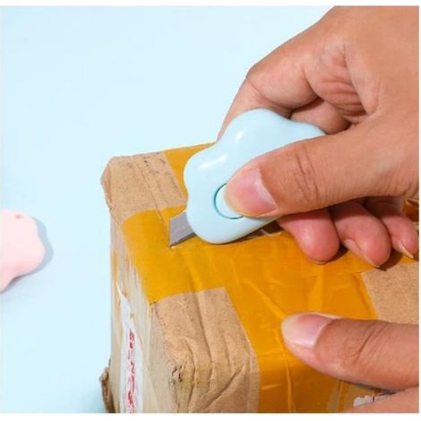 Mini Cutter - Lame Rétractable - Forme Nuage - Pour Découpe Papier Et Emballages - 6 Pièces (1/4)