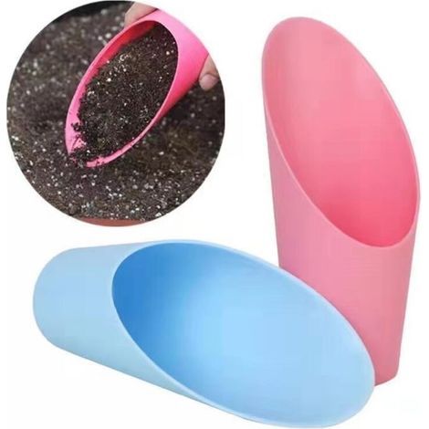 Lot de 2 mini pelles de sol pour plantes charnues - Outil de jardin en plastique - Seau de jardin - Cylindre de culture en pot (1/5)